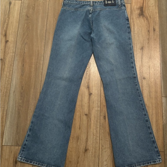 Vintage Y2K L.E.I. Dollar Bill Money Graffiti Airbrush Graphic Print Flare Jeans - Picture 7 of 9